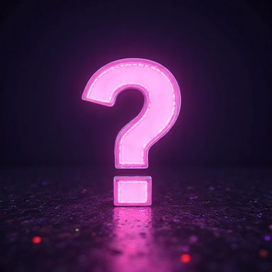 Abstract glowing question mark icon