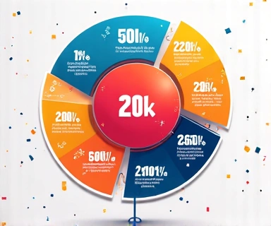 Vibrant information graphic with abstract shapes