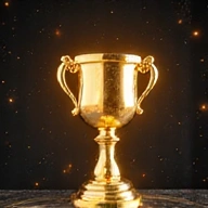 Tournament trophy, glowing gold